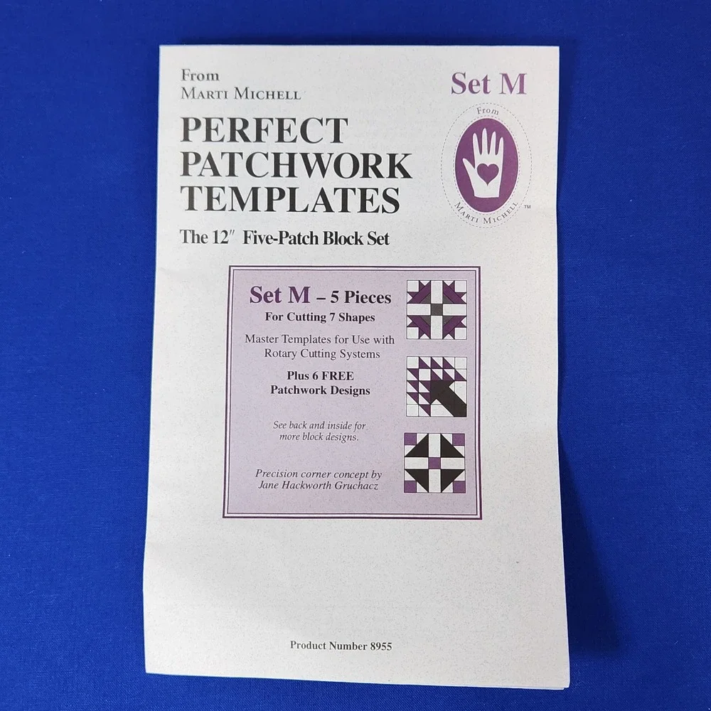 Marti Michell Perfect Patchwork Templates Set M  - 12 Inch Five-Patch Block 8955